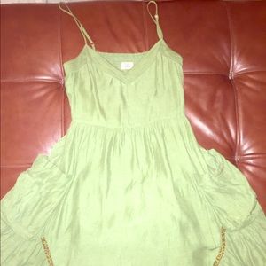 Green mid length dress by free people with pockets